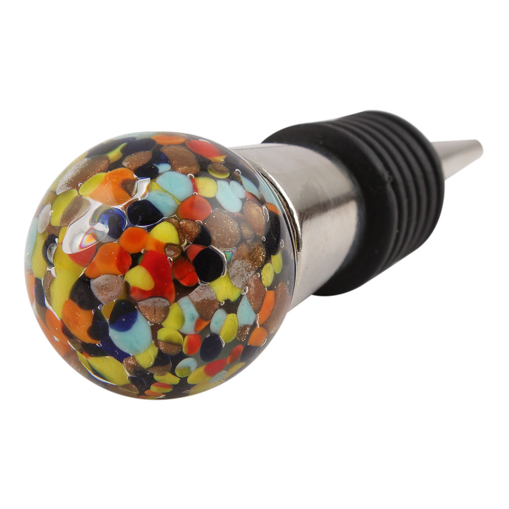 Round Mixed Glass Wine Stopper